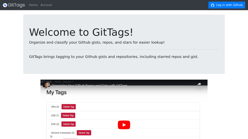 GitTags Landing Page