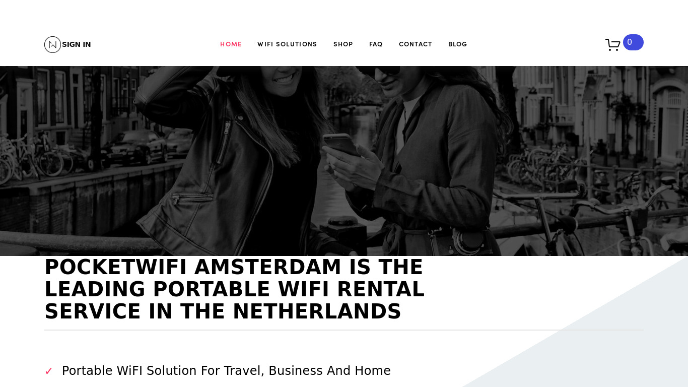 PocketWiFi-Amsterdam Landing page