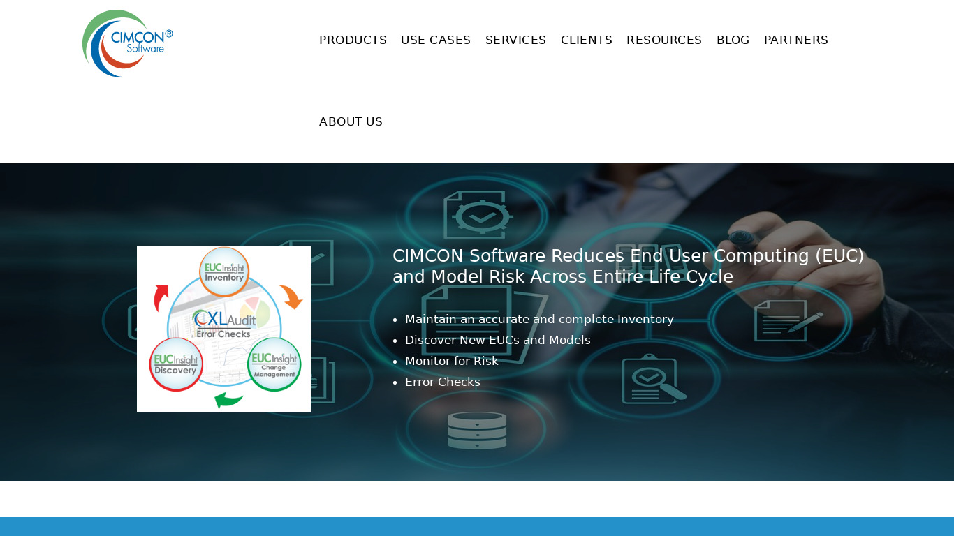 CIMCON Software Landing page