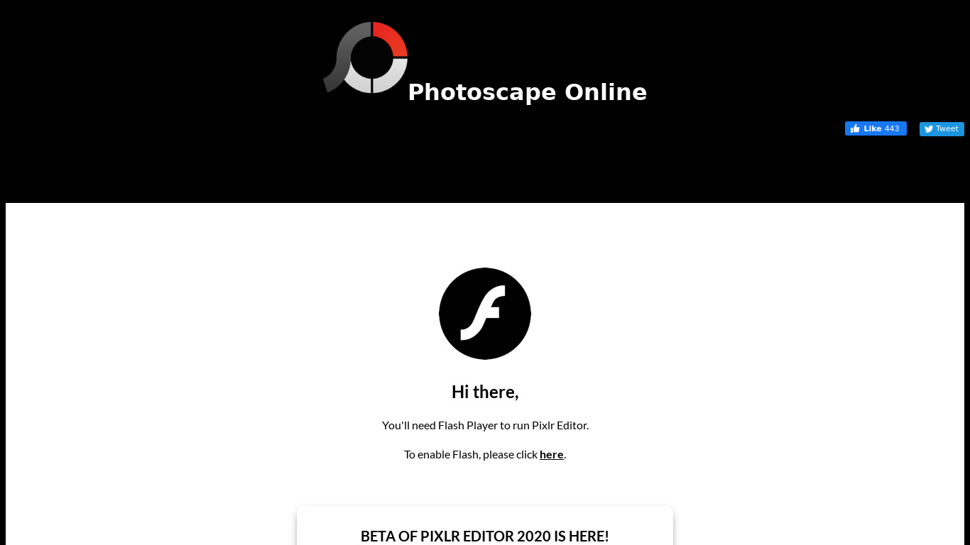 PhotoScape Online Landing page