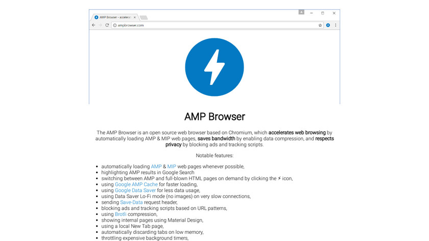 AMP Browser Landing Page
