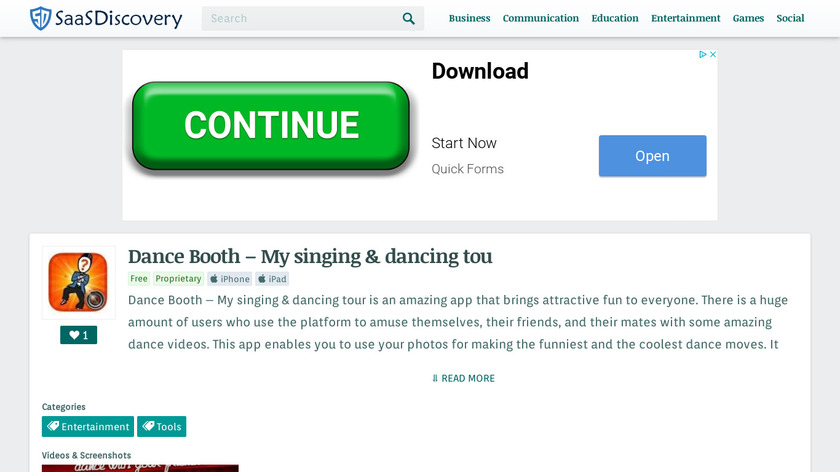 Dance Booth Landing Page