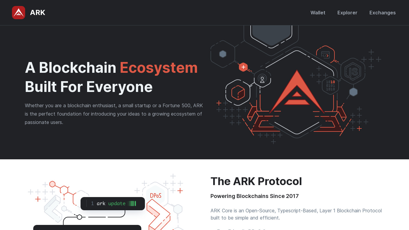 Ark (ARK) Landing page