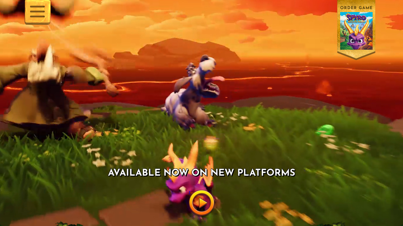 Spyro the Dragon Landing page