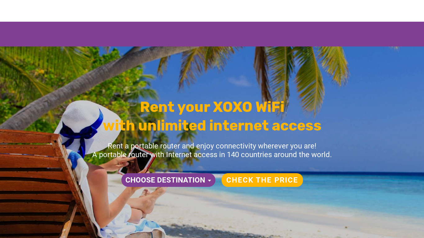 XOXO WiFi Landing page