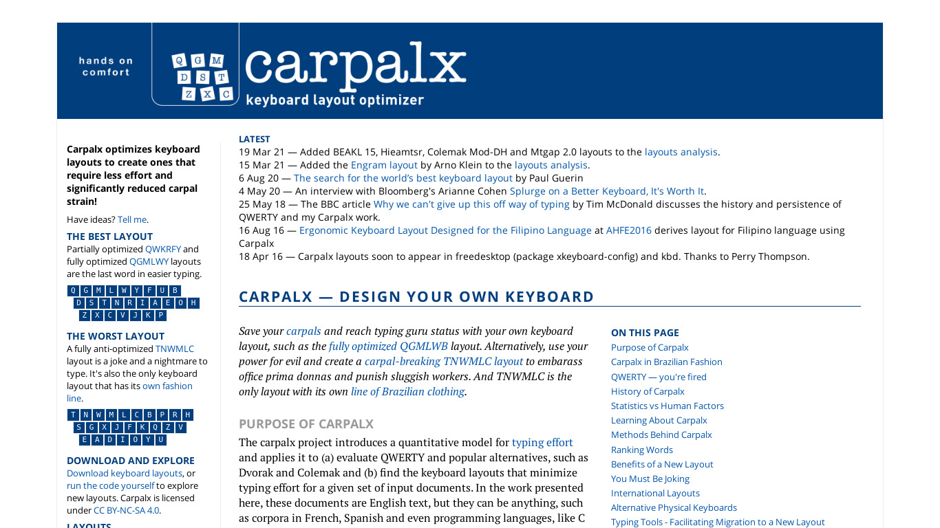 Carpalx QGMLWY Landing page