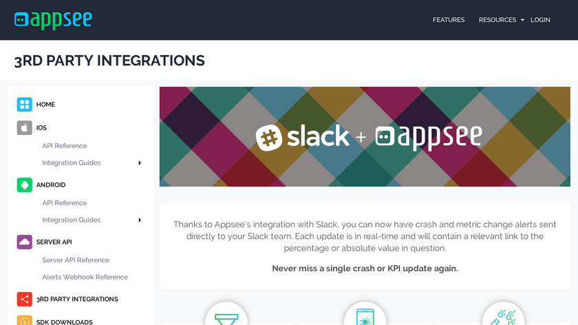 Appsee For Slack Landing Page