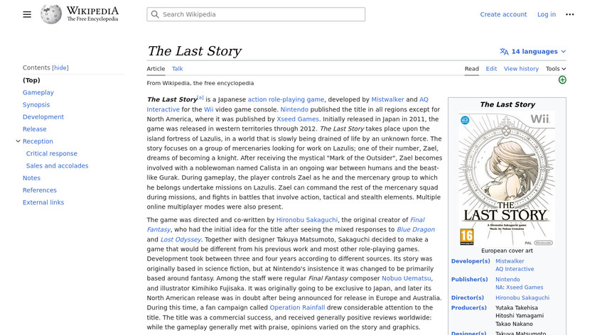 The Last Story Landing Page