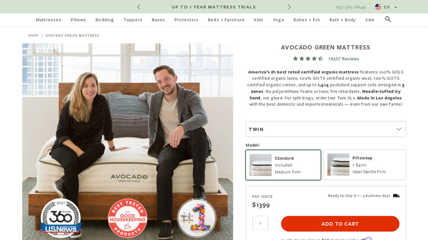 Avocado Green Medium Firm Landing Page