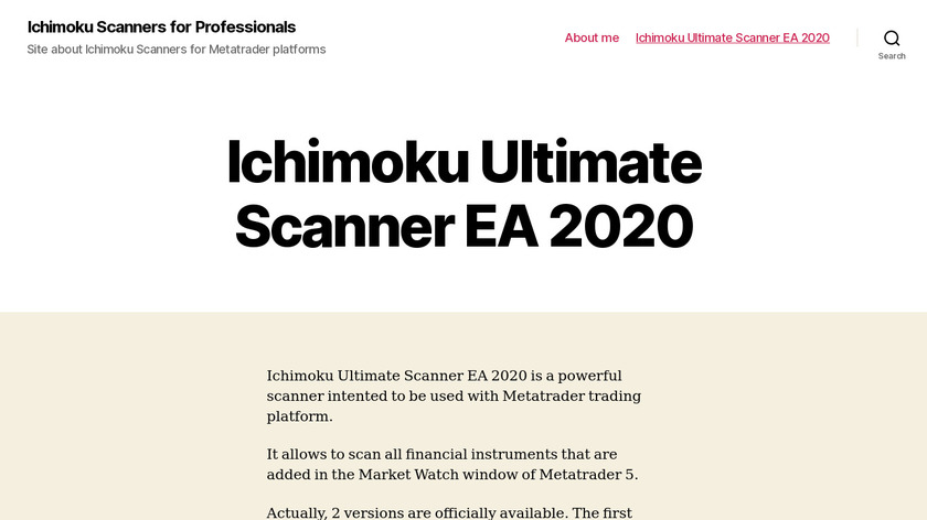 Ichimoku Ultimate Scanner EA 2020 Landing Page