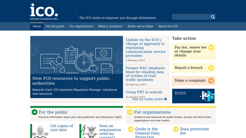 ICO.org.uk Landing Page
