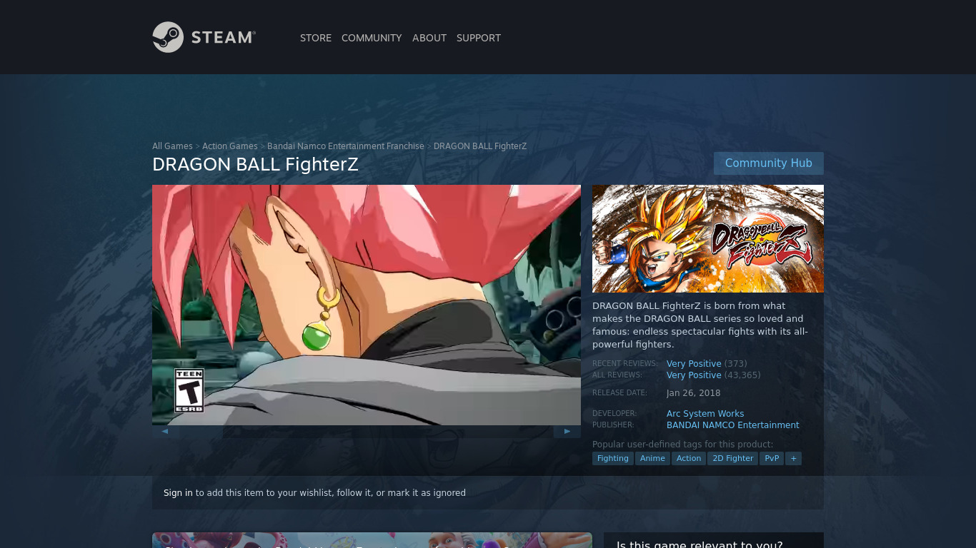 Dragon Ball FighterZ Landing page