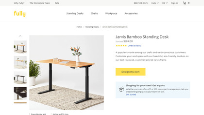 Jarvis Bamboo Adjustable Standing Desk image