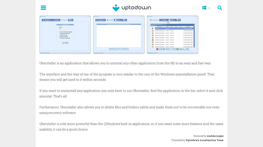Uberstaller Landing Page