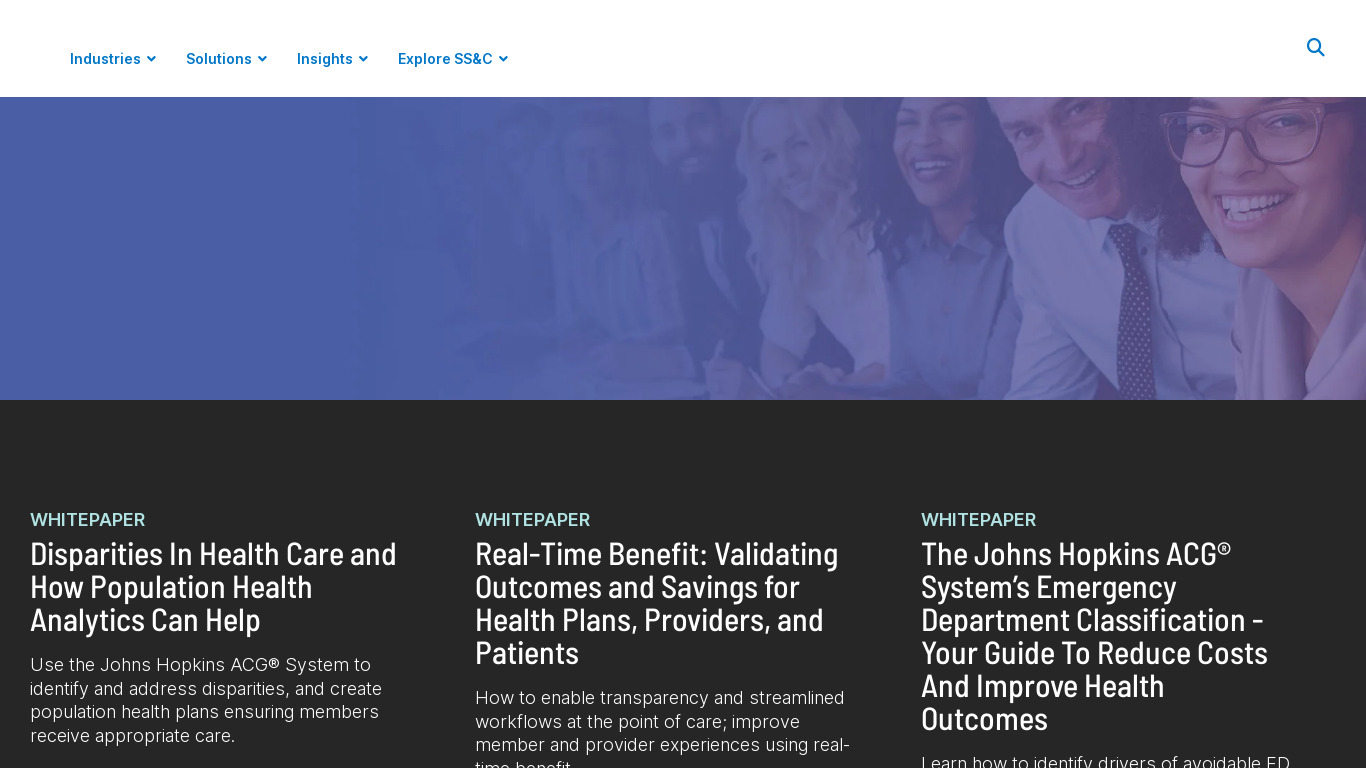 DST Healthcare Administration Landing page
