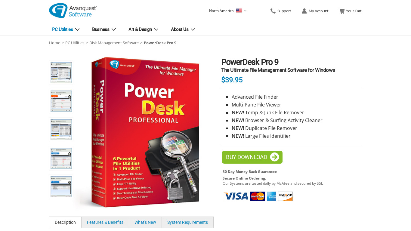Power Desk from Avanquest Landing page