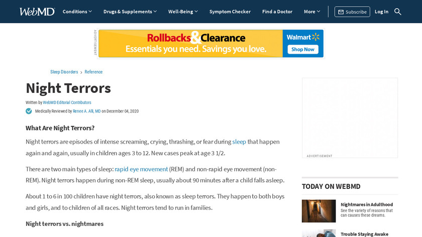 Night Terrors Landing Page