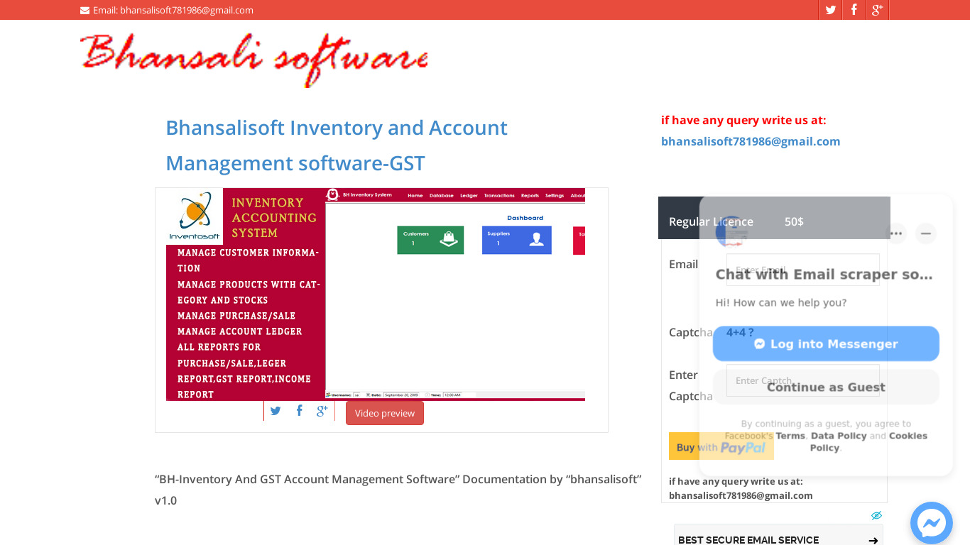 Bhansali Inventory Management Landing page