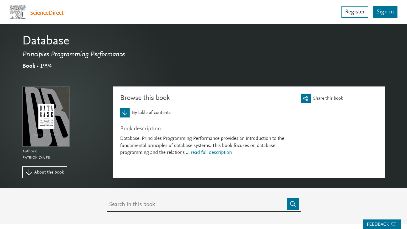 Direct Database Landing page