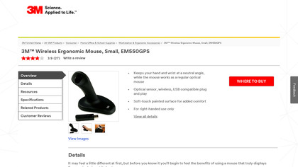 3M Wireless Ergonomic Mouse image