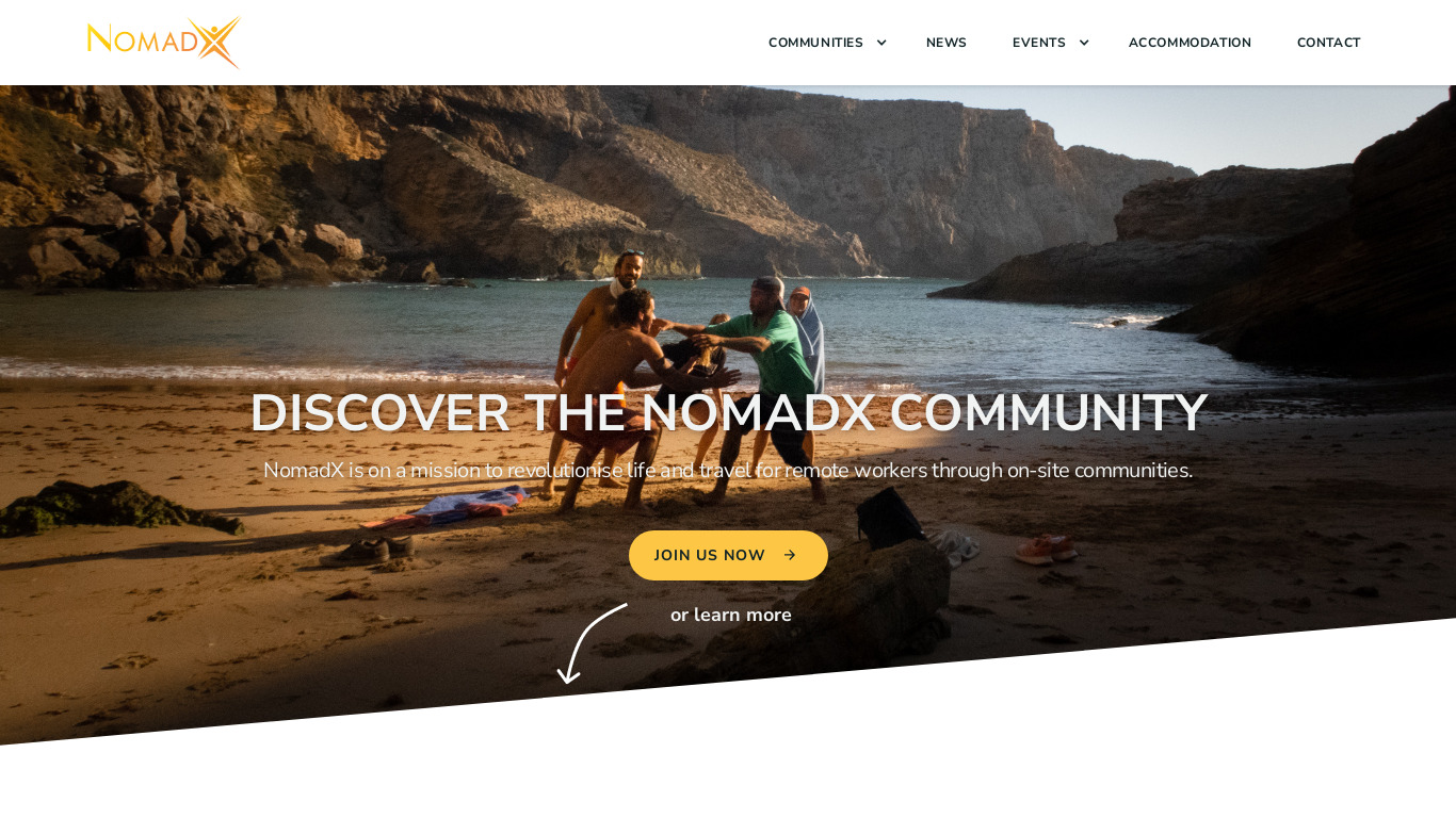 NomadX Landing page