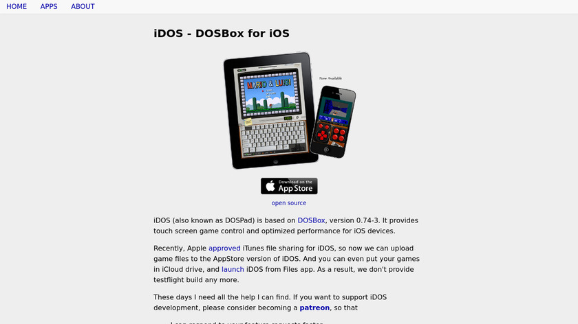 IDOS Emulator Landing Page