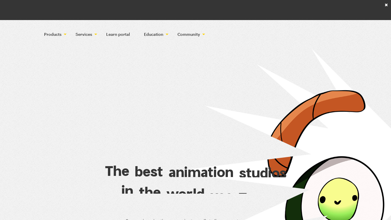 Toon Boom Animation Landing page