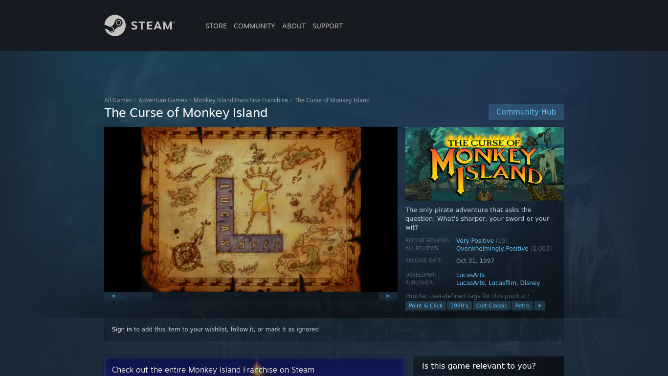 The Curse of Monkey Island Landing page