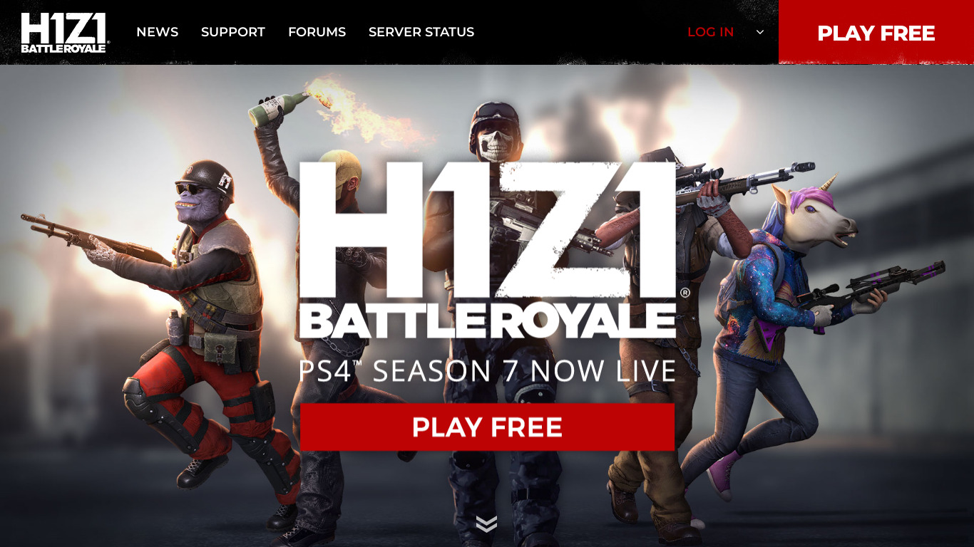 H1Z1: King of the Kill Landing page