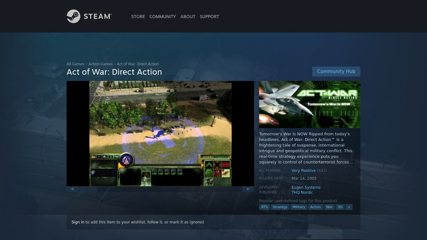 Act of War: Direct Action Landing Page