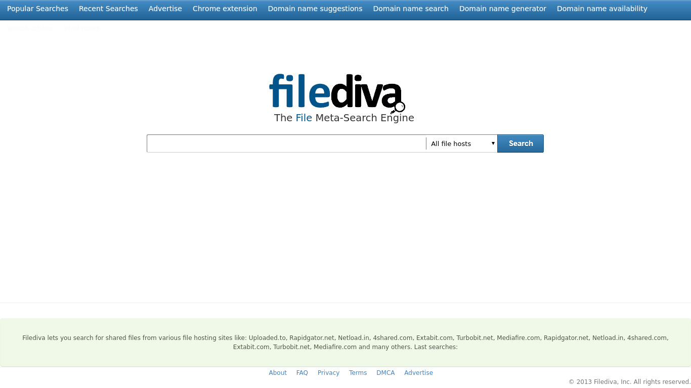 FileDiva Landing page