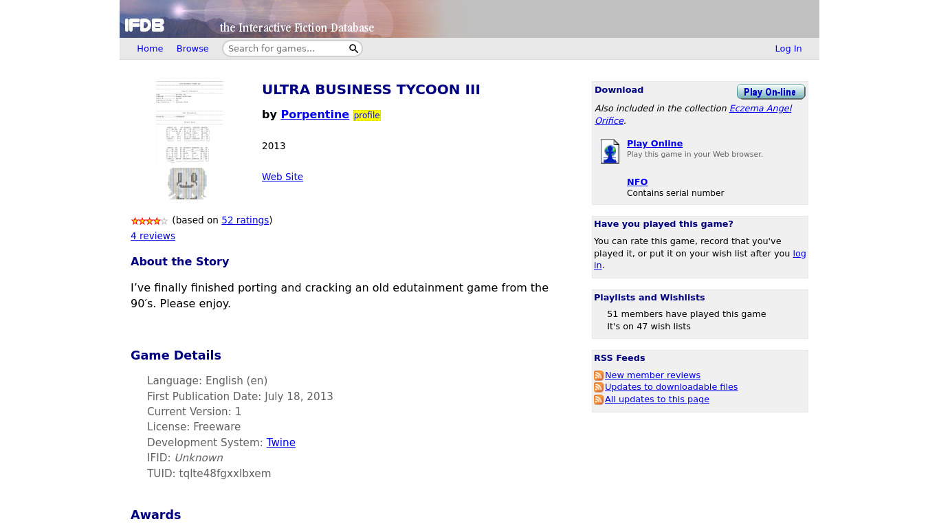 Ultra Business Tycoon III Landing page