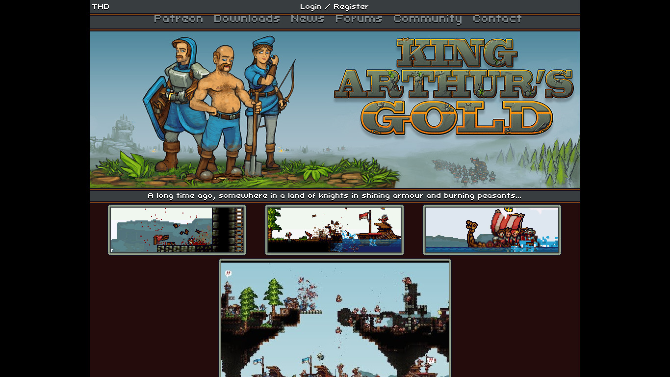 King Arthur’s Gold Landing page