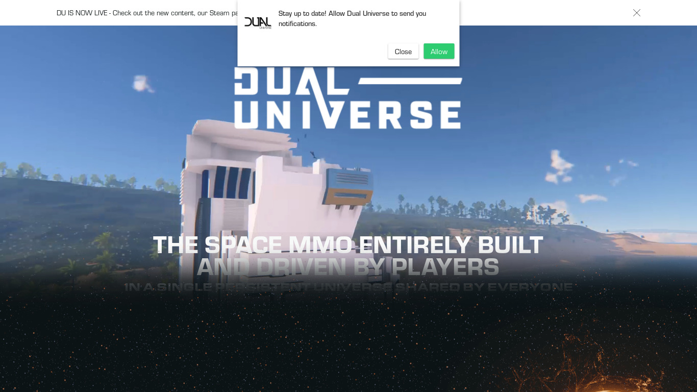 Dual Universe Landing page