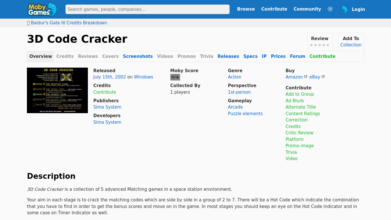 3D Code Cracker Landing page