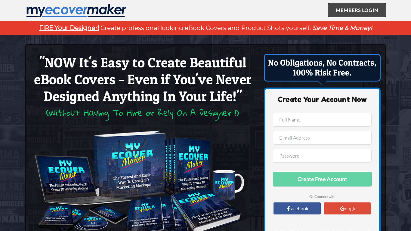 MyEcoverMaker Landing page