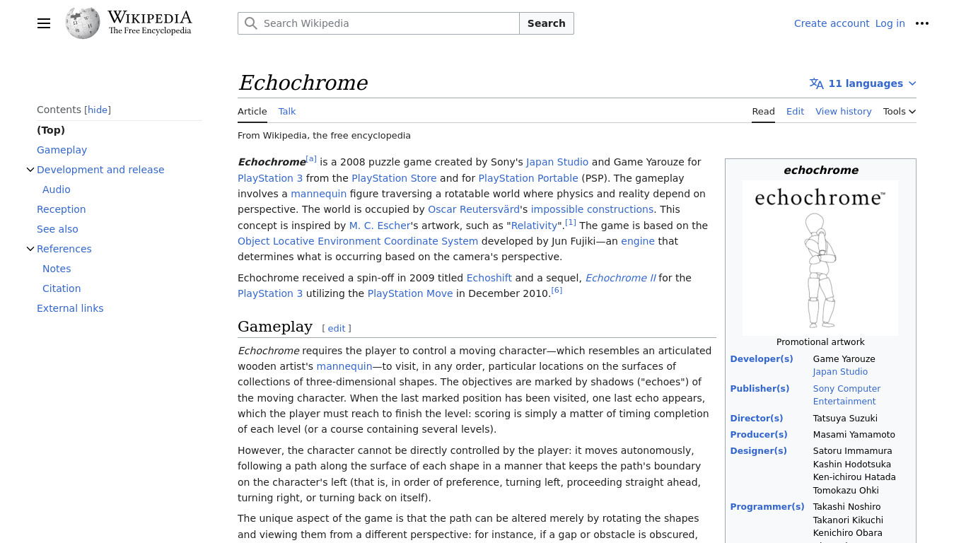 Echo Chrome Landing page