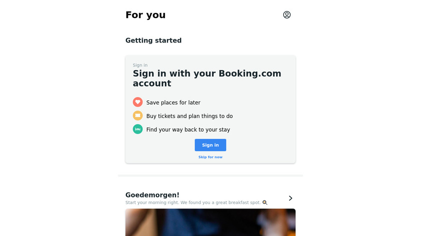 CityBook from Booking.com Landing Page