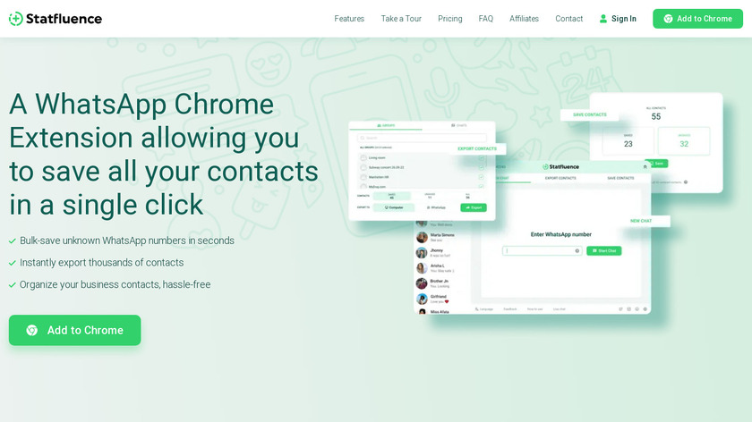 Statfluence Landing Page