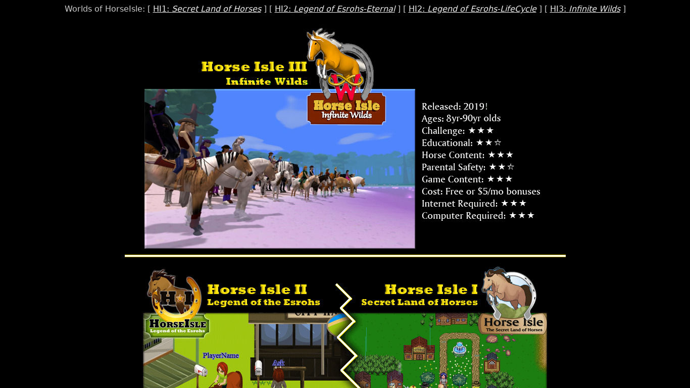 Horse Isle Landing page