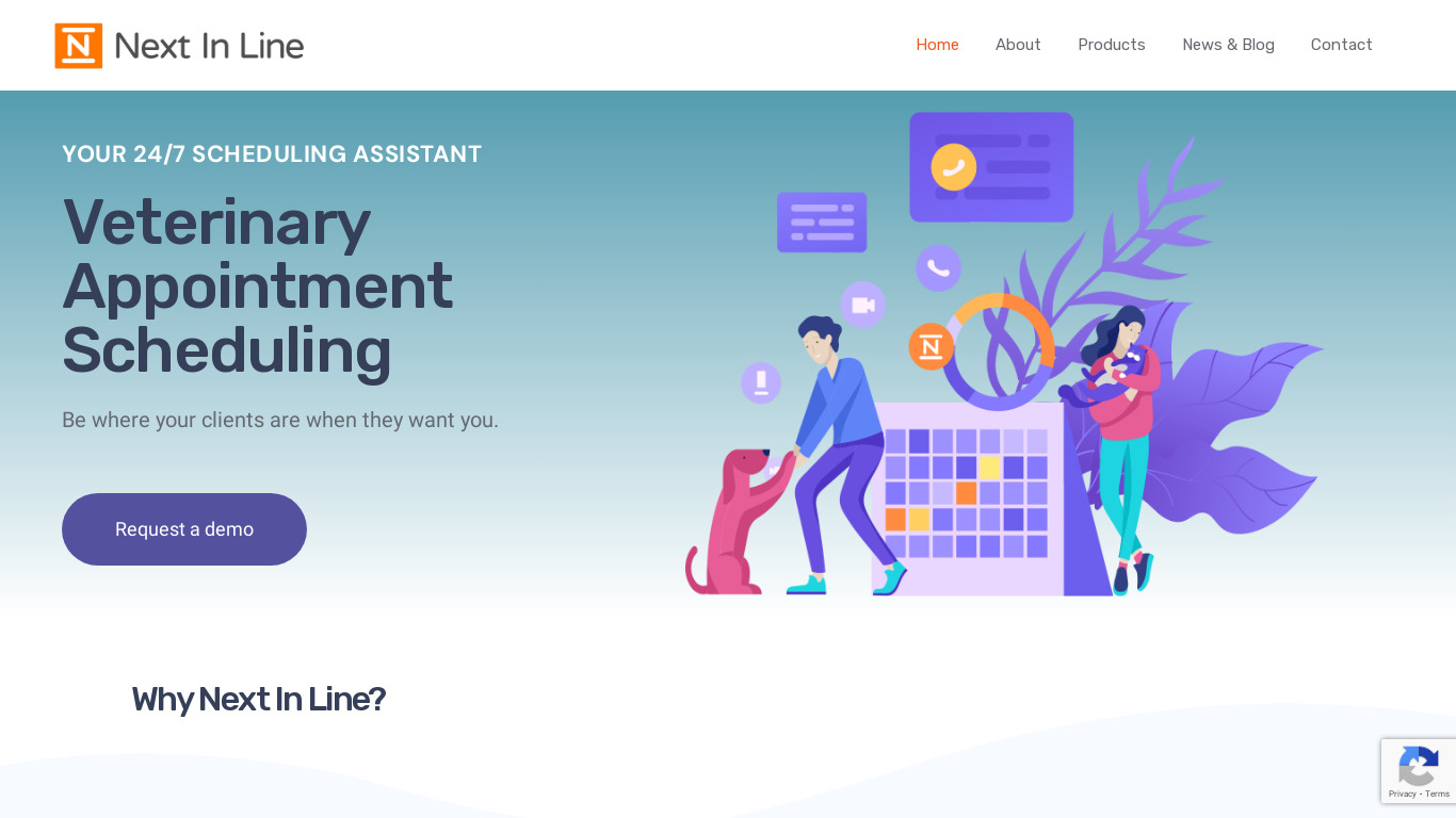 Next In Line Landing page