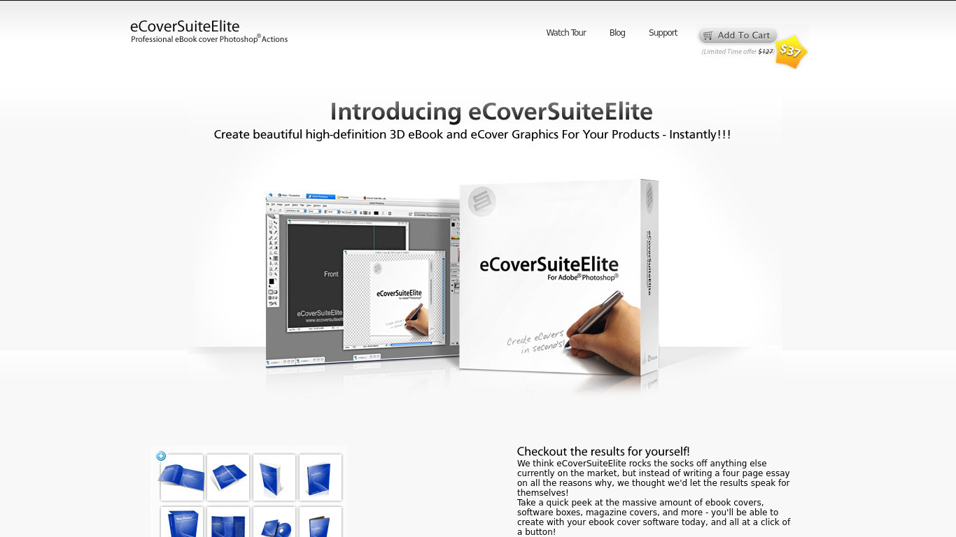 eCover Suite Elite Landing page