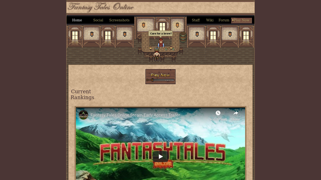 Fantasy Tales Online Landing page