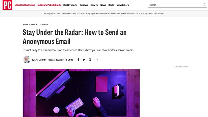 Anonymous Email Landing Page