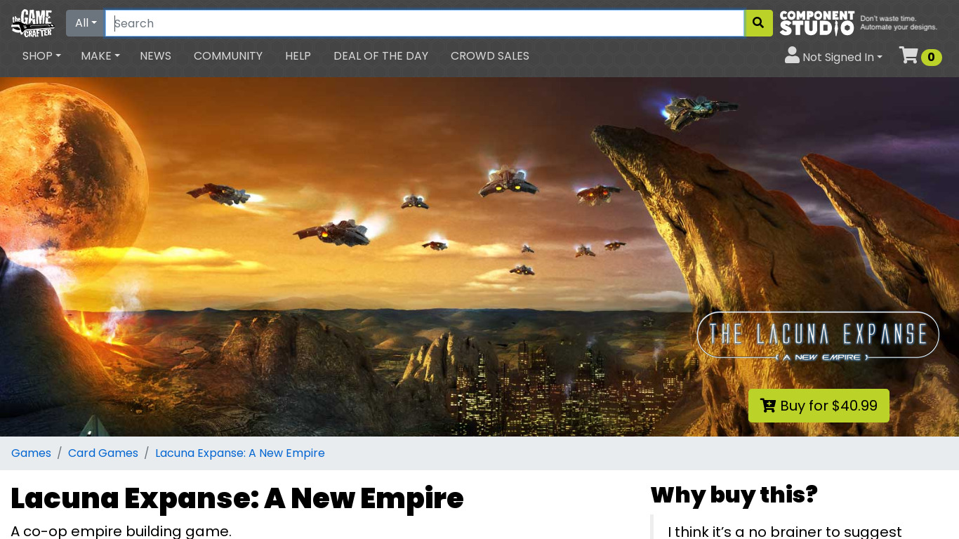 The Lacuna Expanse Landing page