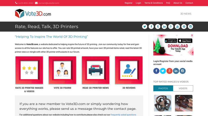 Vote3D Landing Page