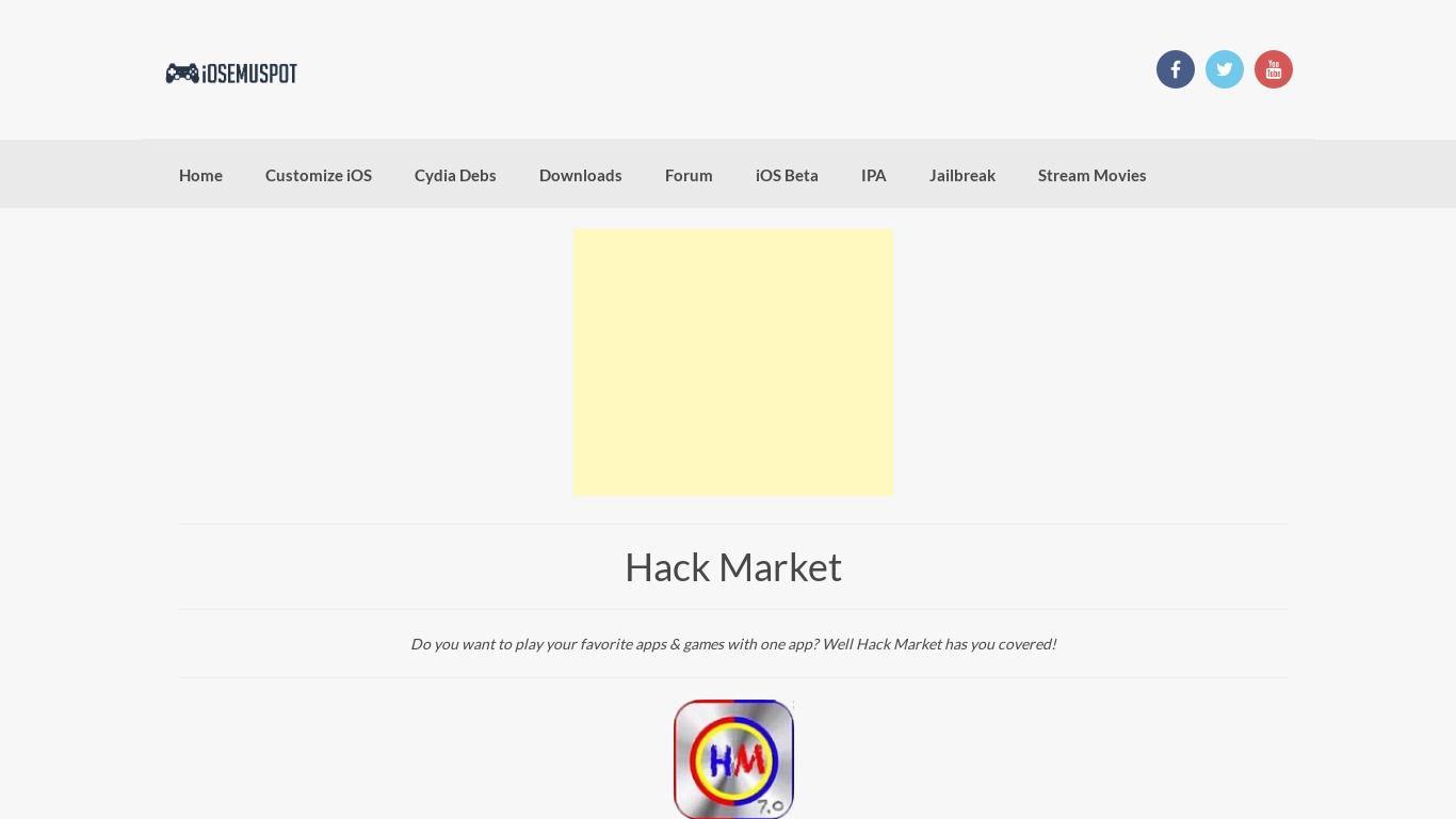 Hack Market Landing page