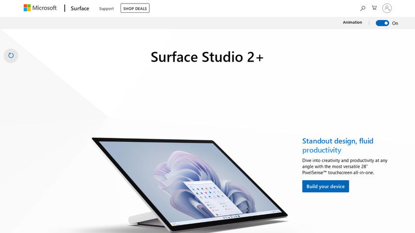 Microsoft Surface Studio Landing Page