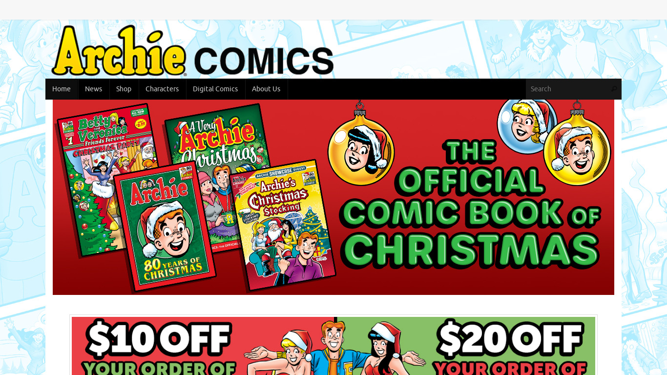 Archie Comics Landing page