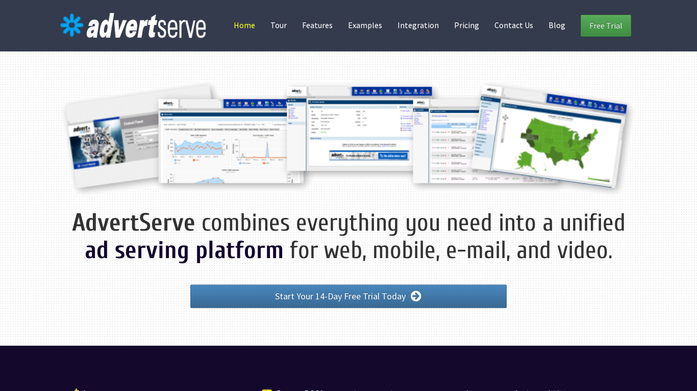 AdvertServe Landing page